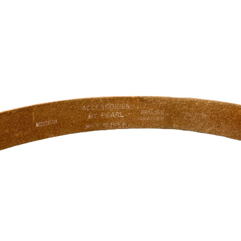 Accessories by Pearl Leather Belt Women SZ M Brown Western Rustic Boho Cowgirl - Picture 3 of 8